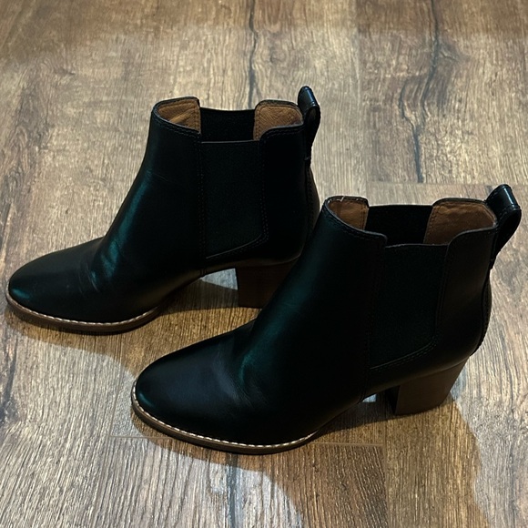 New Madewell Leather Bootie Heeled Regan Boot Size 6 Black - Picture 3 of 11